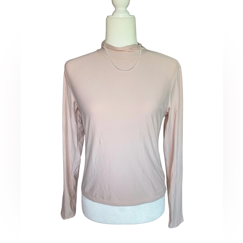 Wild Fable Pink Blush Mock Neck Basic Long Sleeve NWT Sizes XS M L Available - Picture 2 of 4